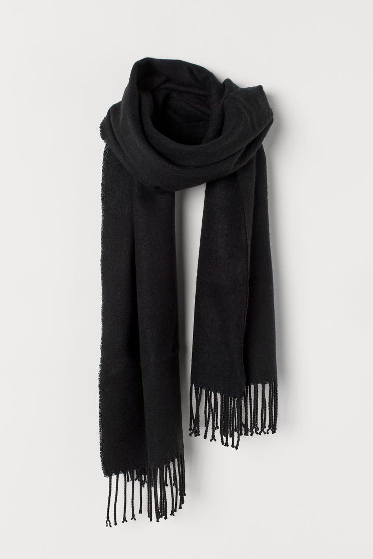 Social Bufanda con flecos - Negro - MUJER | H&M 