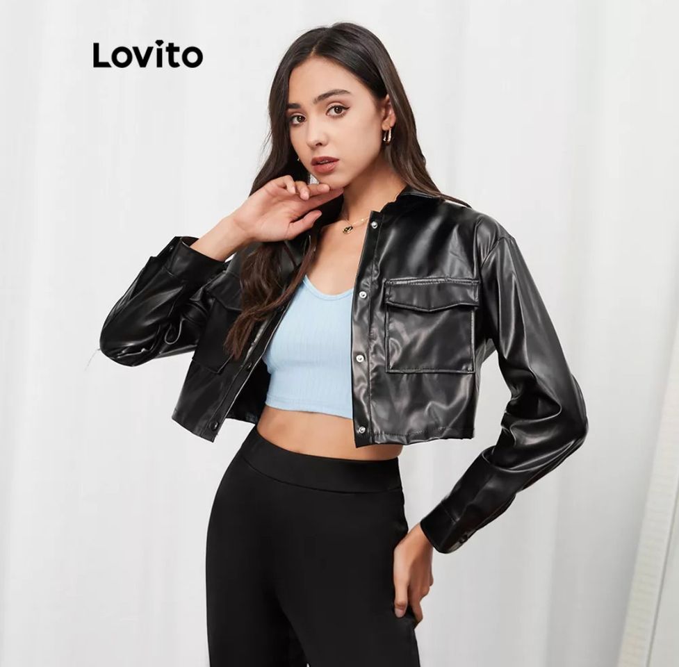 Fashion Lovito Jaqueta Casual Básica Lapel L07019