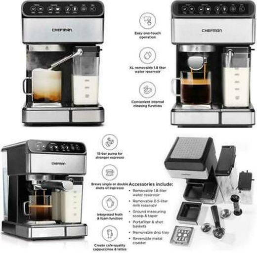 Chefman Máquina de Espresso y Cappuccino Digital
