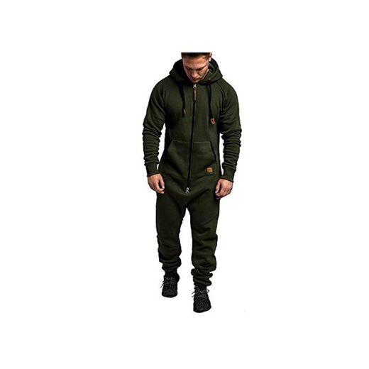 Mono chándal Completo para Hombre, Otoño Invierno Casual Jumpsuit Sudadera con Capucha