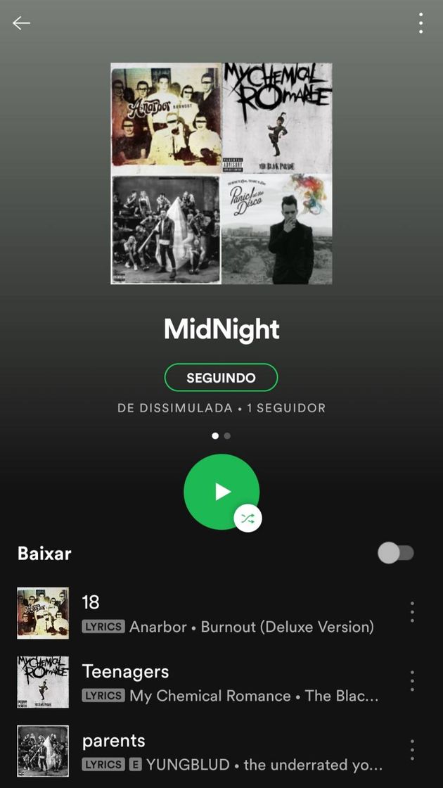 Fashion Playlist Midnight (ou Madrugada).