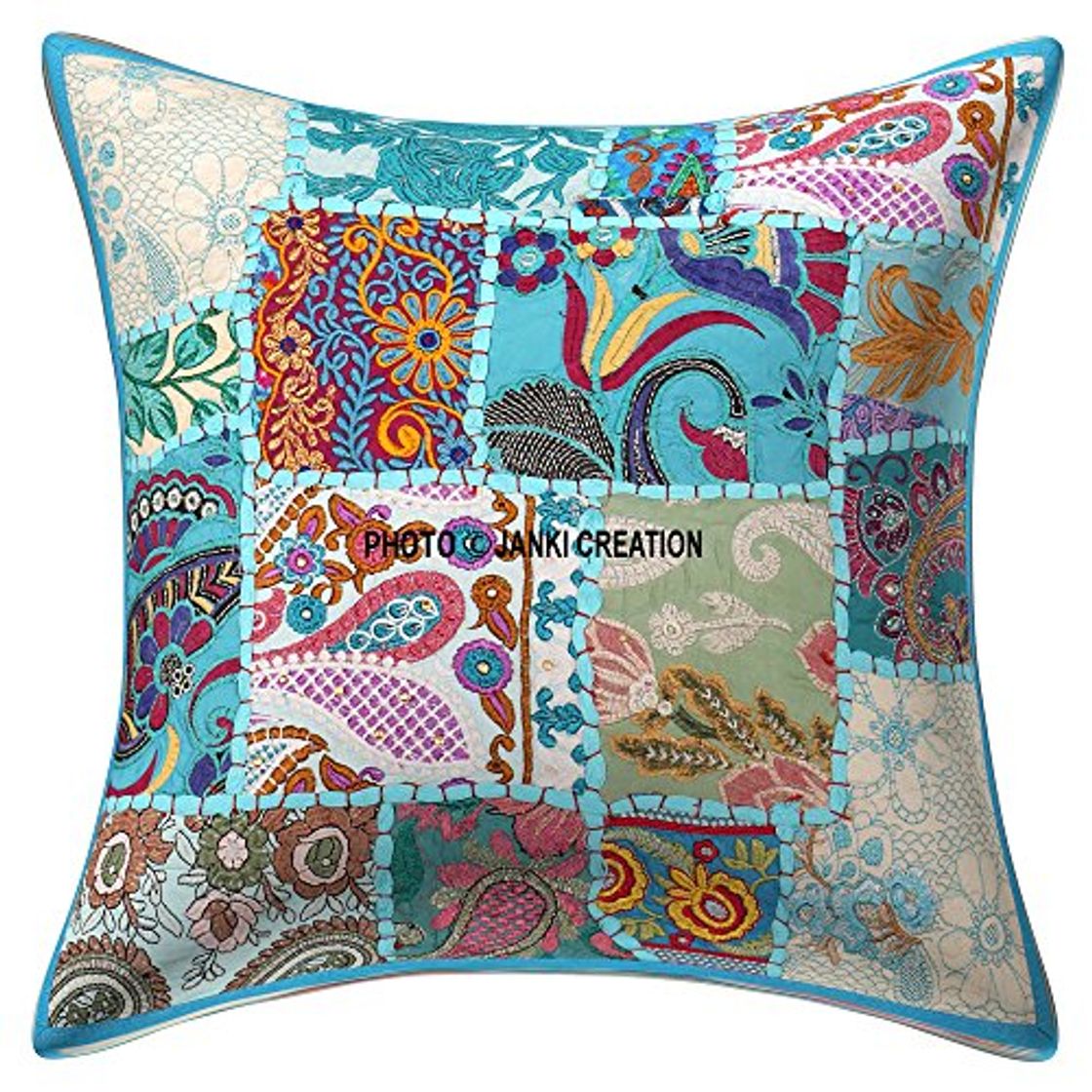 Producto Janki Creation Funda de cojín Decorativa India algodón 16 x 16 Solo