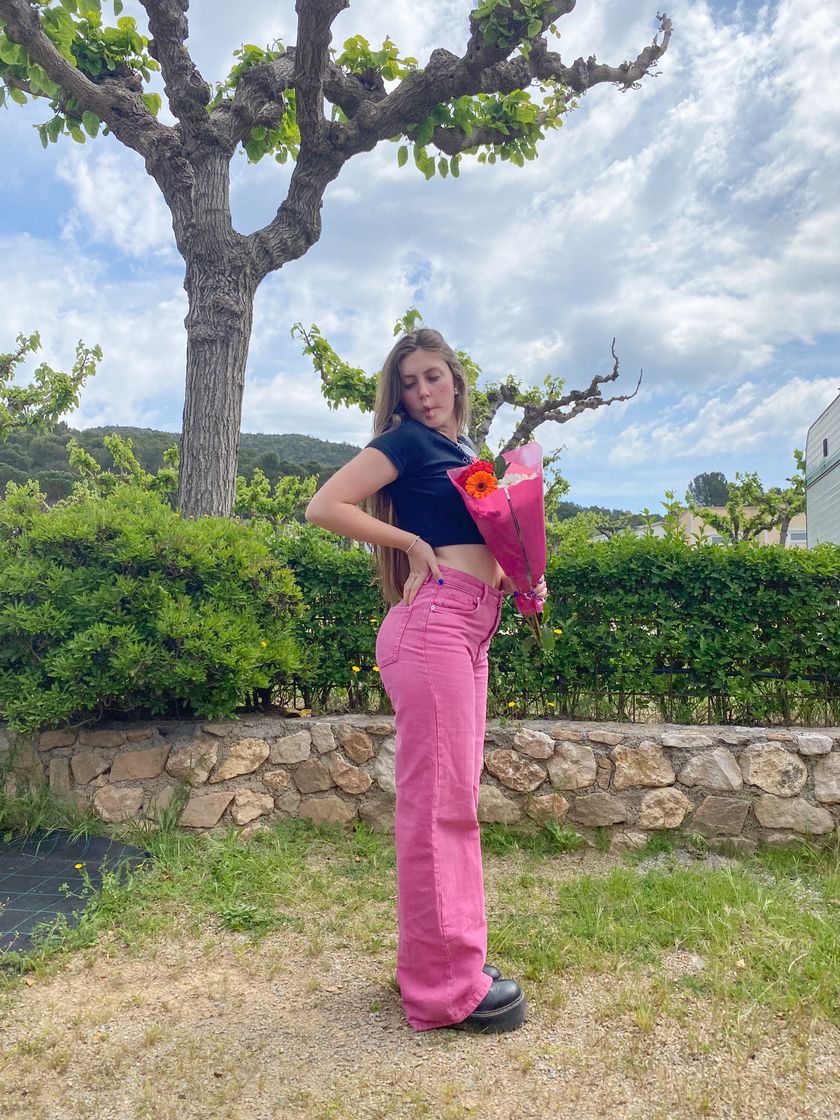 Moda pantalon rosa🌸