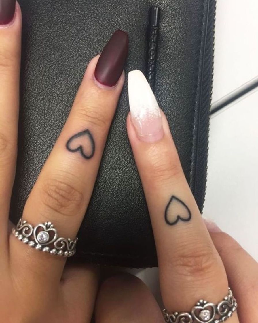 Fashion 🖤 — matching heart tattoos