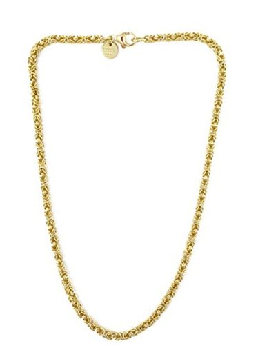 Collar Cadena Bizantino Redondo 18k Oro doublé 4 mm 45 cm joyeria Desde la fábrica Italiana tendenze Regalo Mujer y Hombre