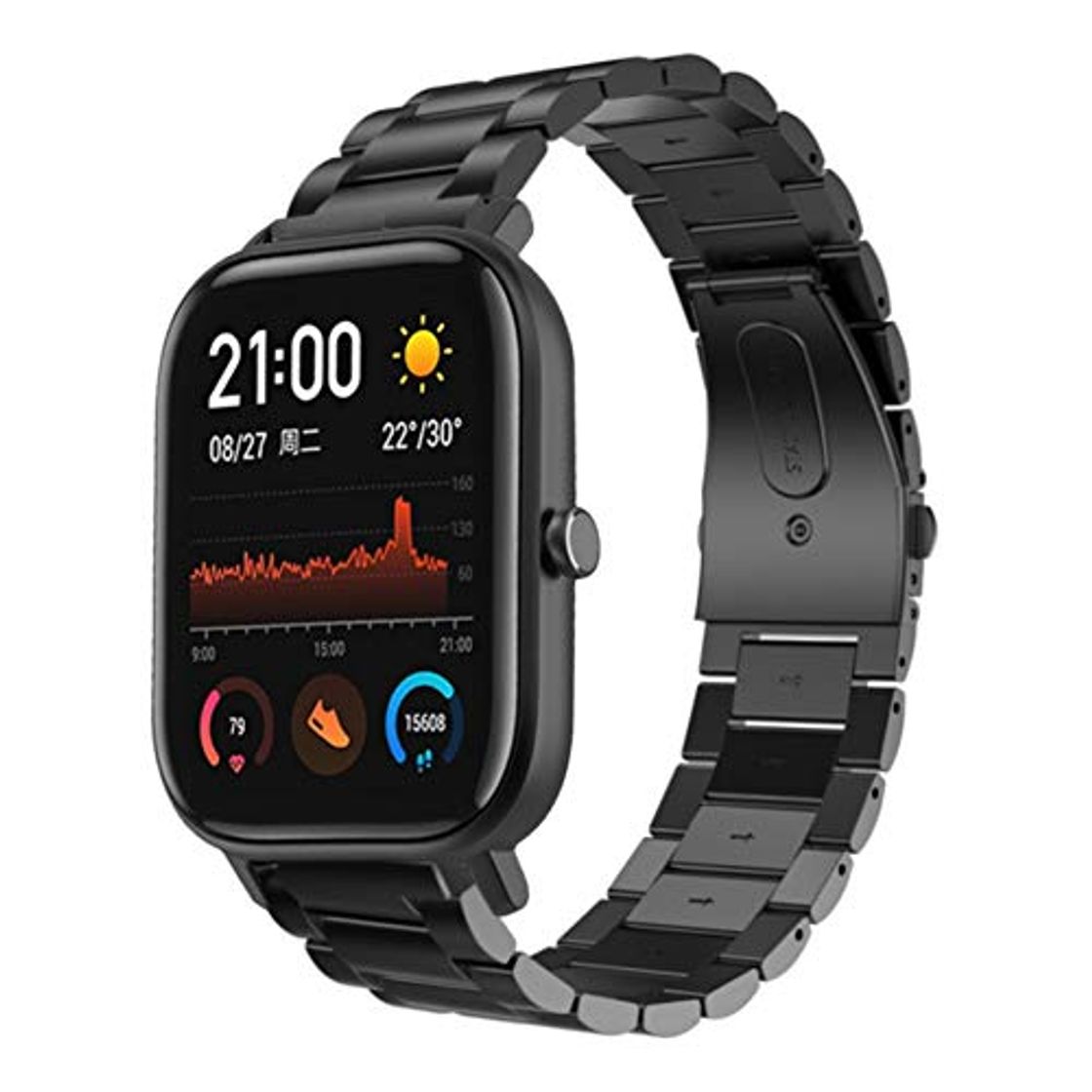 Products Bosixty Correa de Reloj Correa de Reloj Ajustable Correa de Reloj de Repuesto Accesorios de Banda de Reloj para Xiao mi Amazfit GTS Smartwatch Correa de Acero Inoxidable