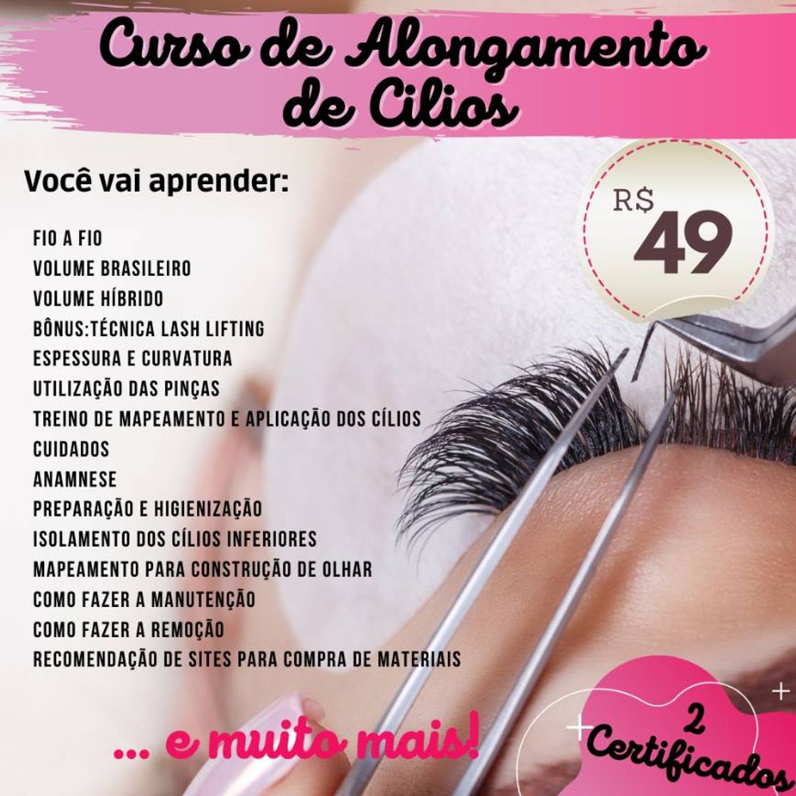 Fashion Curso de extensão de cílios 