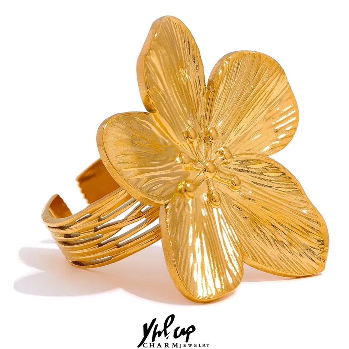 Moda anillo flor