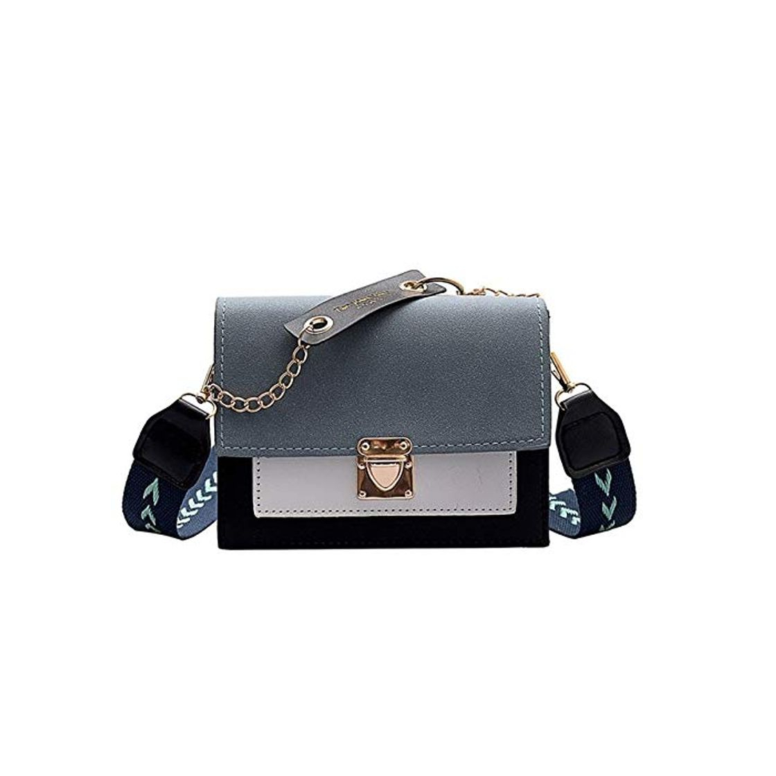 Social Mdsfe Bolso Mensajero de Hombro de Color de Contraste Mate para Mujer