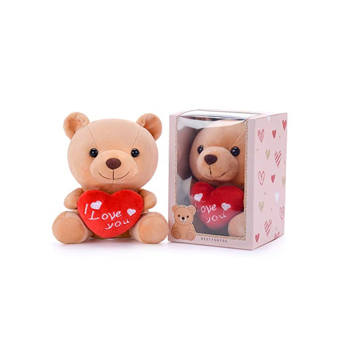 Productos Gloveleya Oso Peluche Sosteniendo Corazón Te Amo Juguetes Rellenos Amante Regalos Marrón