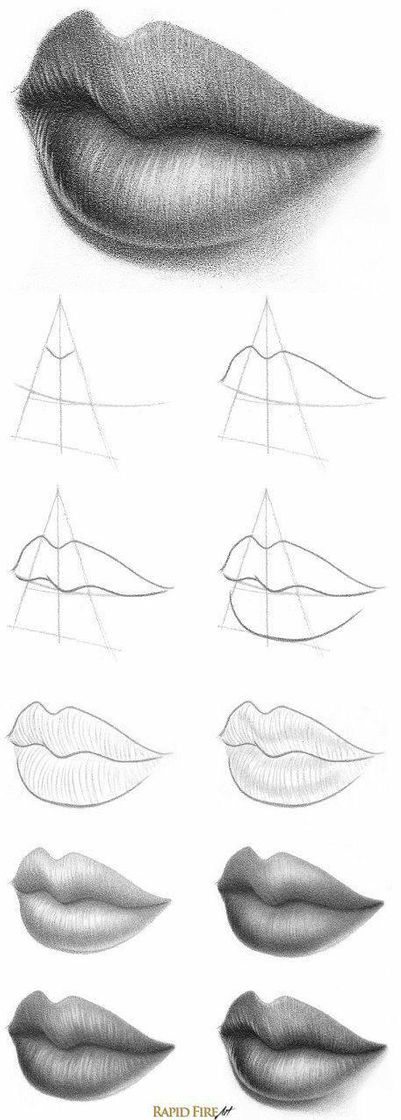 Moda how to draw perspective mouth - como desenhar em perspectiva