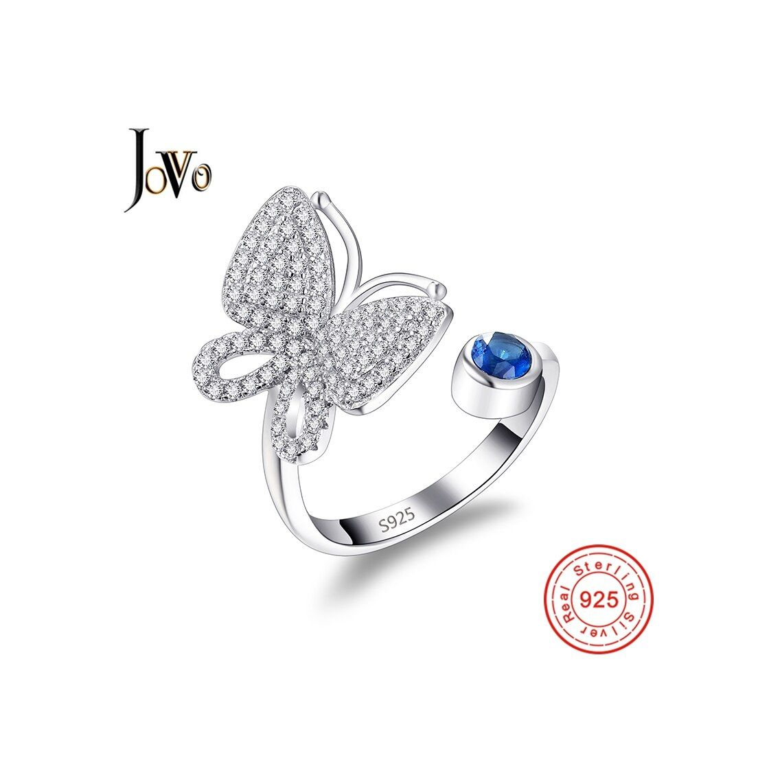 Moda MUATE Anillo de Mariposa Abierto Circón 925 Anillos de Plata esterlina para Mujer Anel Anillos Aneis Bague Anelli Love Regalo