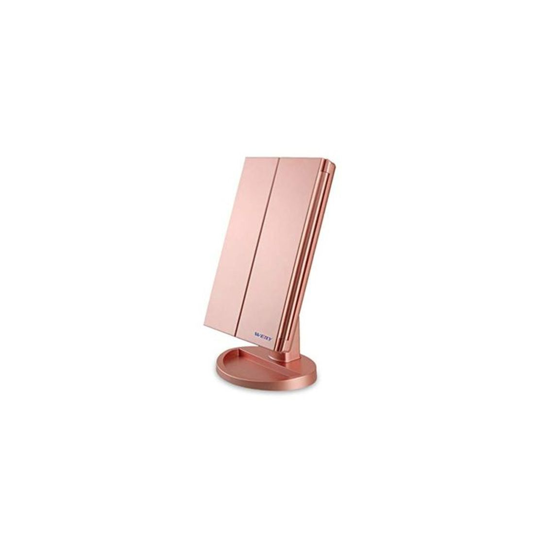 Social Espejo Maquillaje con Luz,WEILY Triple Espejo Plegable Lámpara LED 180 Grado de