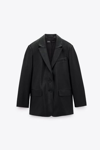 ZARA | BLAZER OVERSIZE COM EFEITO DE PELE SINTÉTICA 