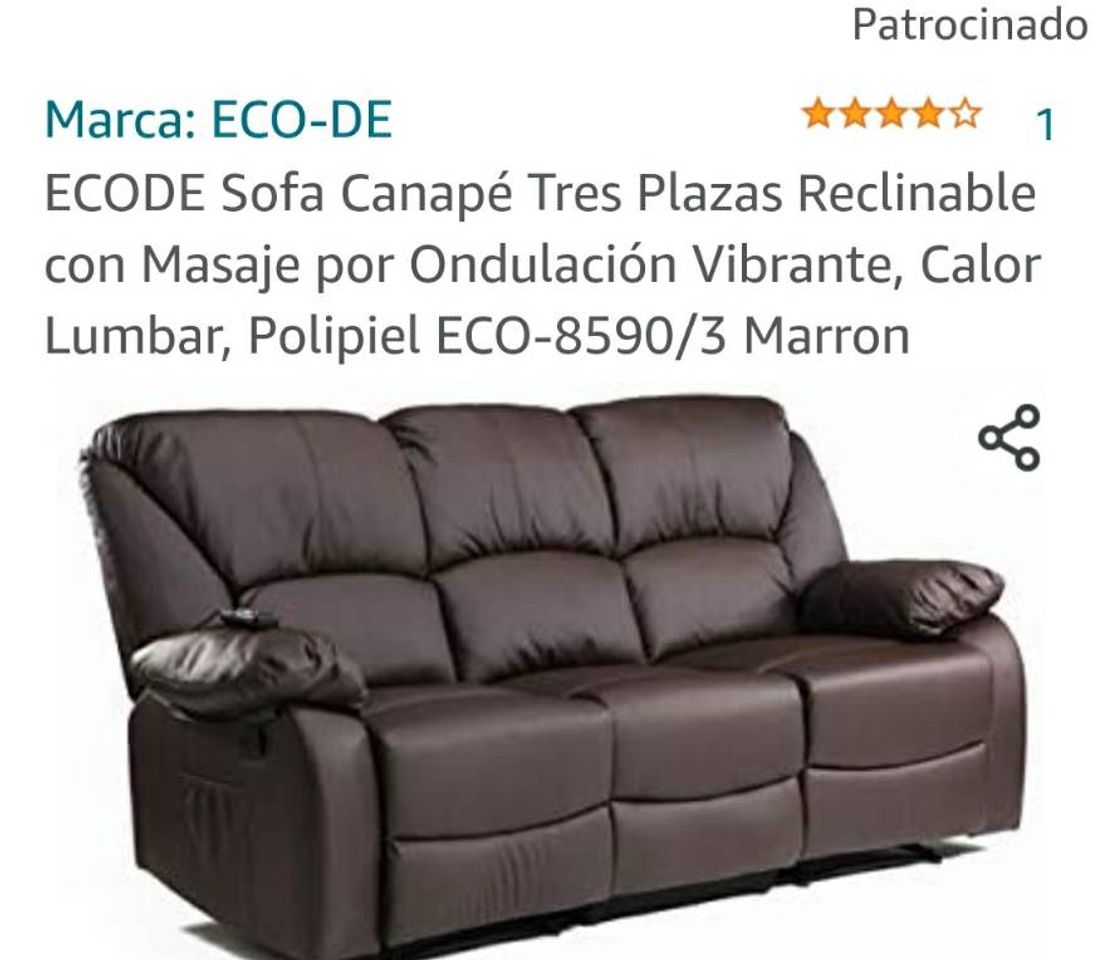 Fashion ECODE Sofa Canapé Tres Plazas Reclinable con Masaje por Ondu