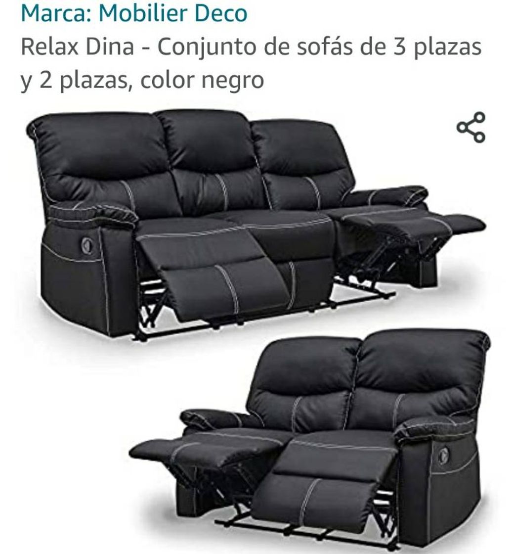 Moda Relax Dina - Conjunto de sofás de 3 plazas y 2 plazas, color