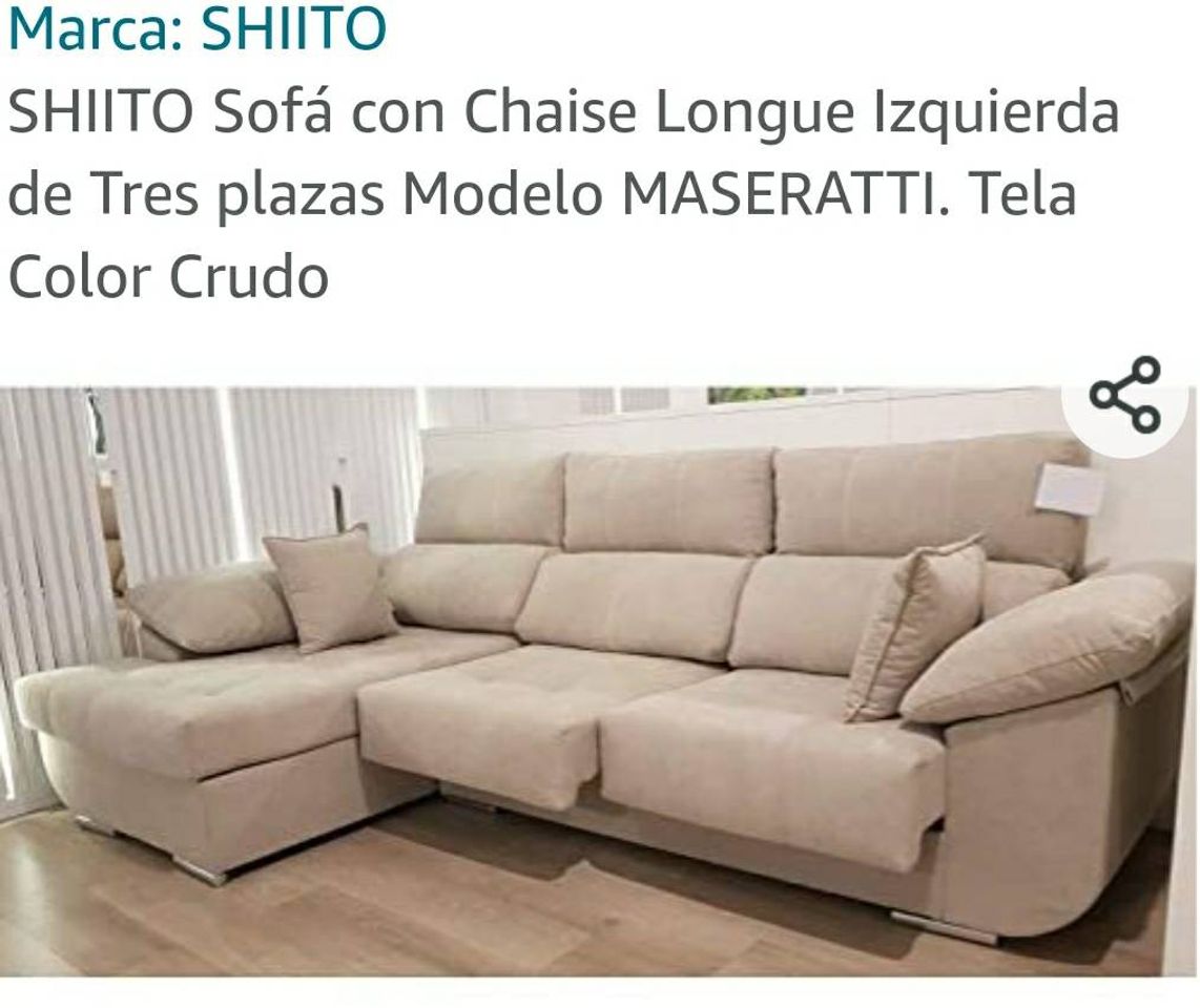 Moda SHIITO Sofá con Chaise Longue Izquierda de Tres plazas Model