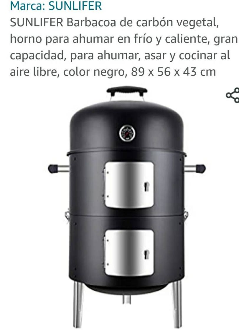 Moda SUNLIFER Barbacoa de carbón vegetal, horno para ahumar

