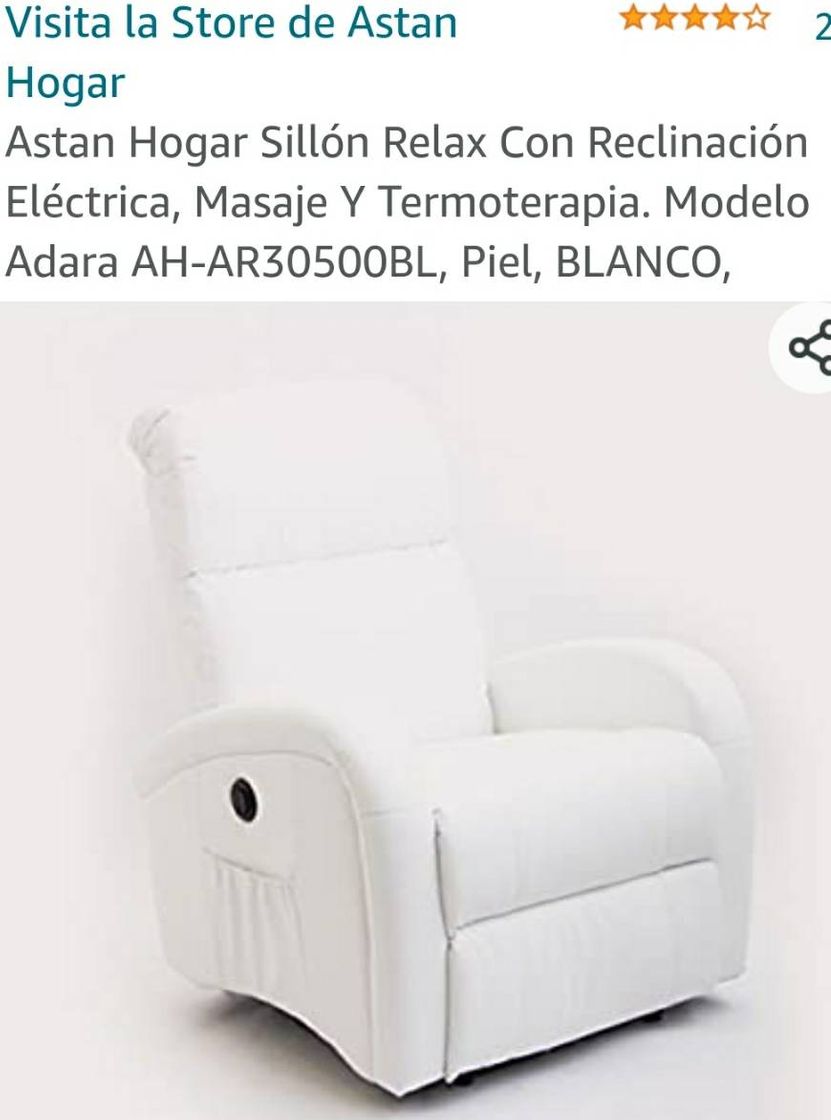 Moda Astan Hogar Sillón Relax Con Reclinación Eléctrica, Masaje Y