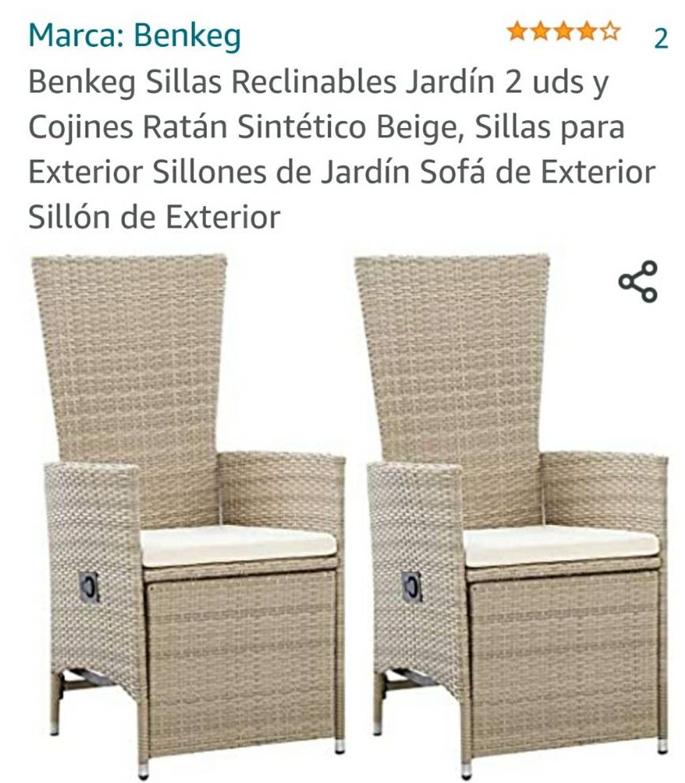 Moda Benkeg Sillas Reclinables Jardín 2 uds

