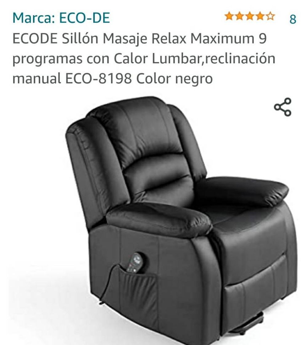 Fashion ECODE Sillón Masaje Relax Maximum 9 programas con Calor Lumb