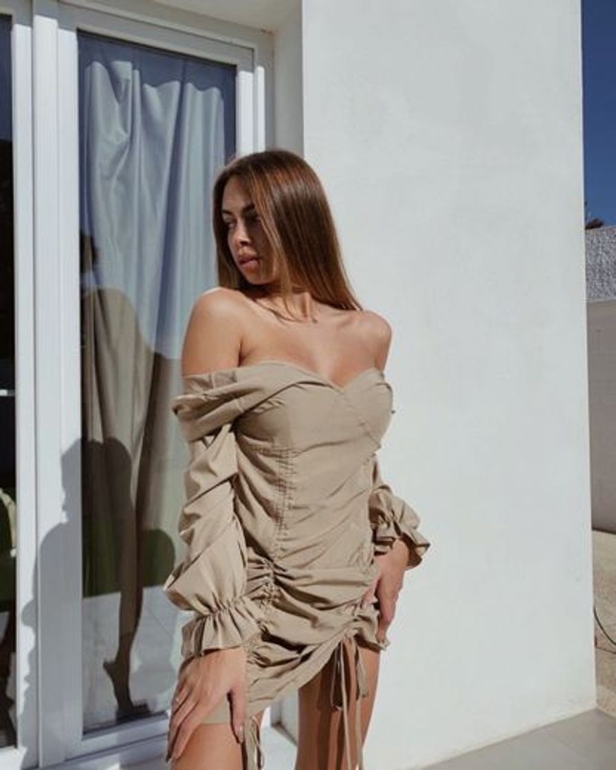 Social Drawstring Front Zip Back Fitted Dress | SHEIN USA