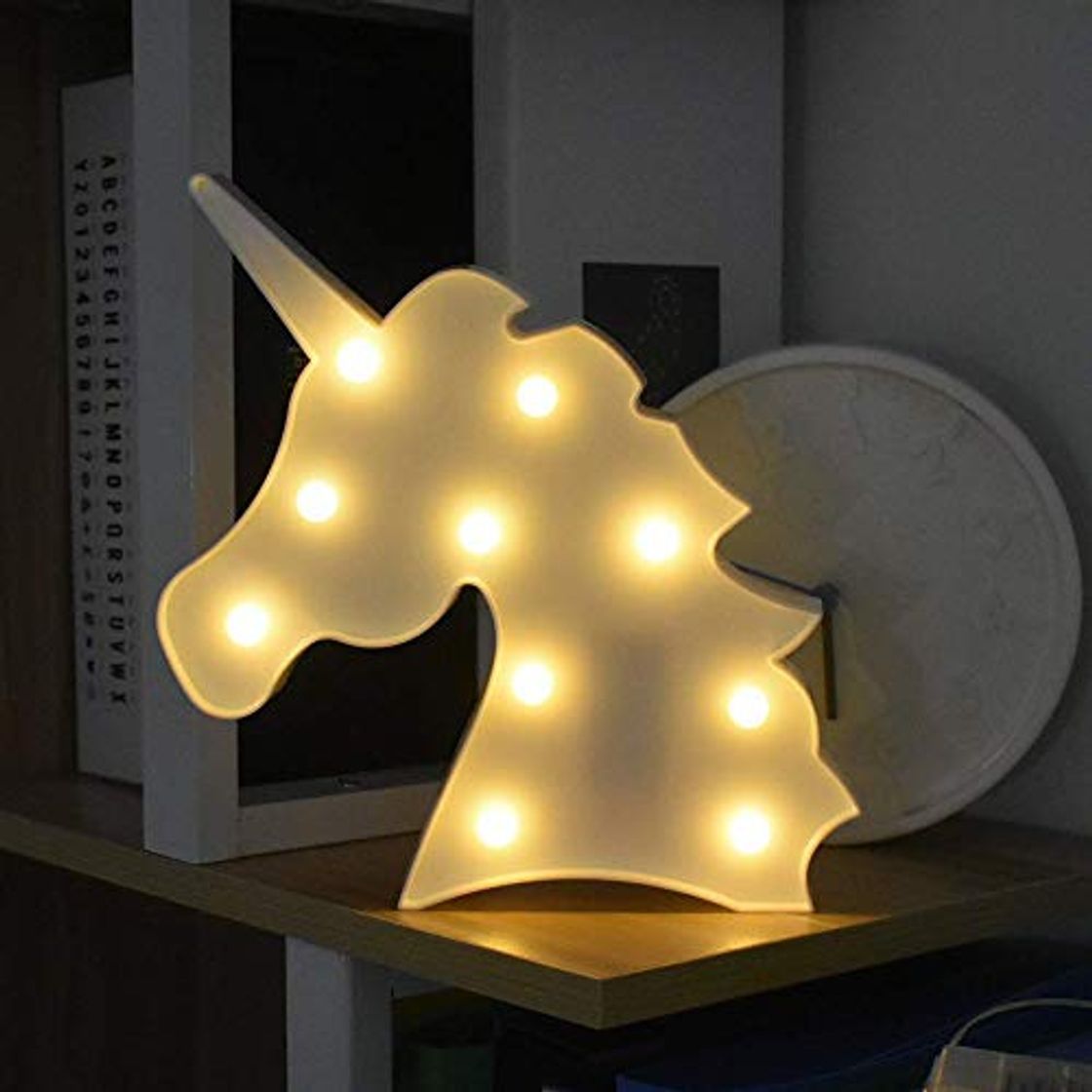 Producto LED Unicornio Luces Nocturnas, LED Mood Light Lámparas de Escritorio, Blanca Cálida