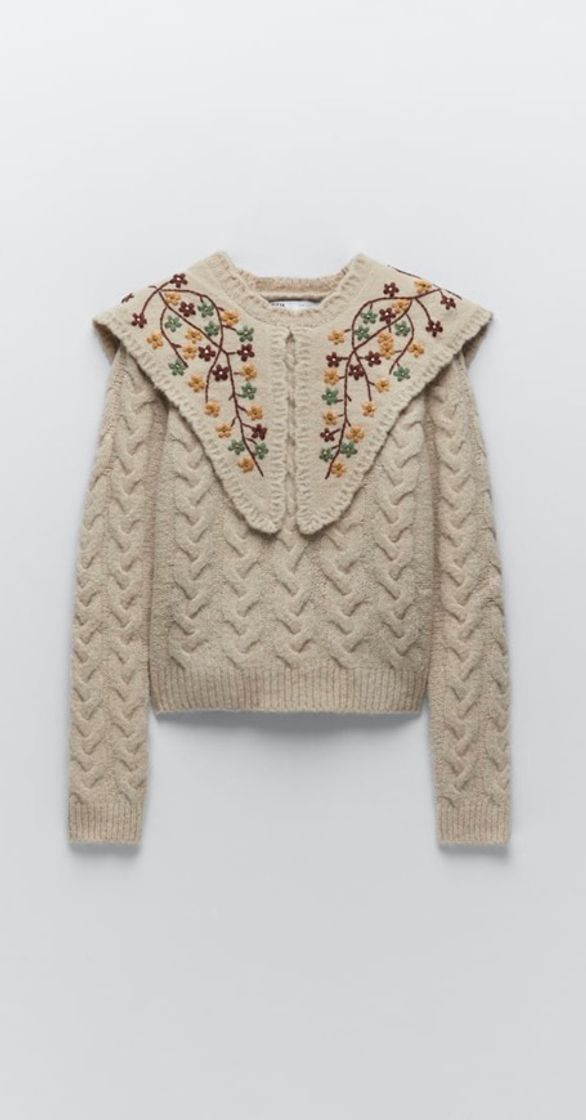 Fashion Sweater de malha com bordados 