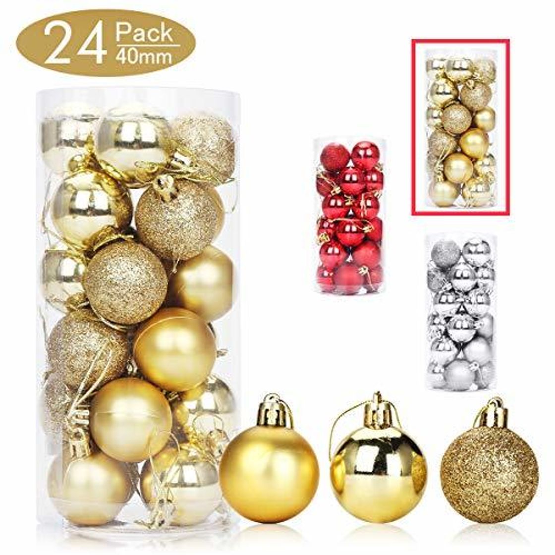 Elemento de la categoría hogar Aitsite Bolas de Navidad 4 cm Bolas de árbol de Navidad Adorno