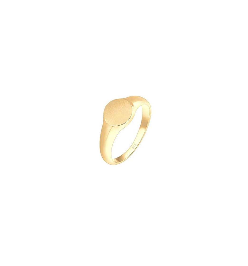 Product Elli Anillos Anillo tipo sello para mujer con piedra geométrica efecto oxidado mate en plata esterlina 925