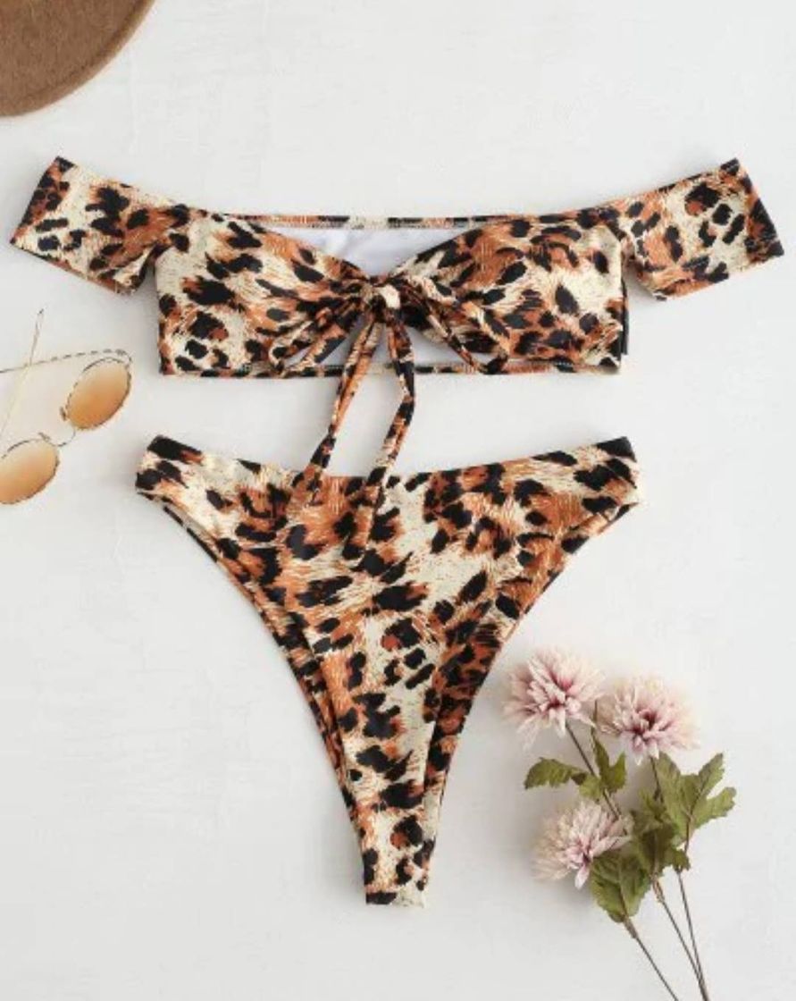 Producto Zaful Bikini de Corte Alto de Leopardo