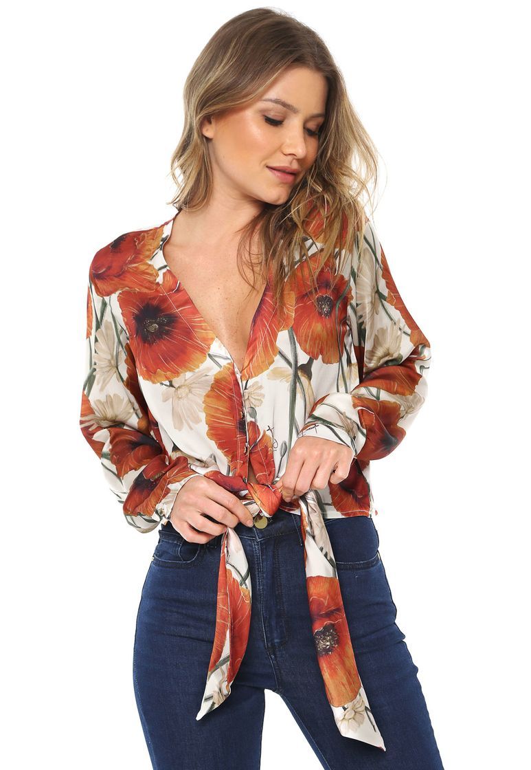 Moda Camisa de Cetim laranja 