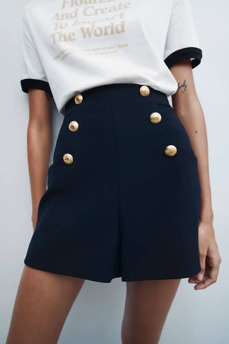 Social Bermudas com botões 