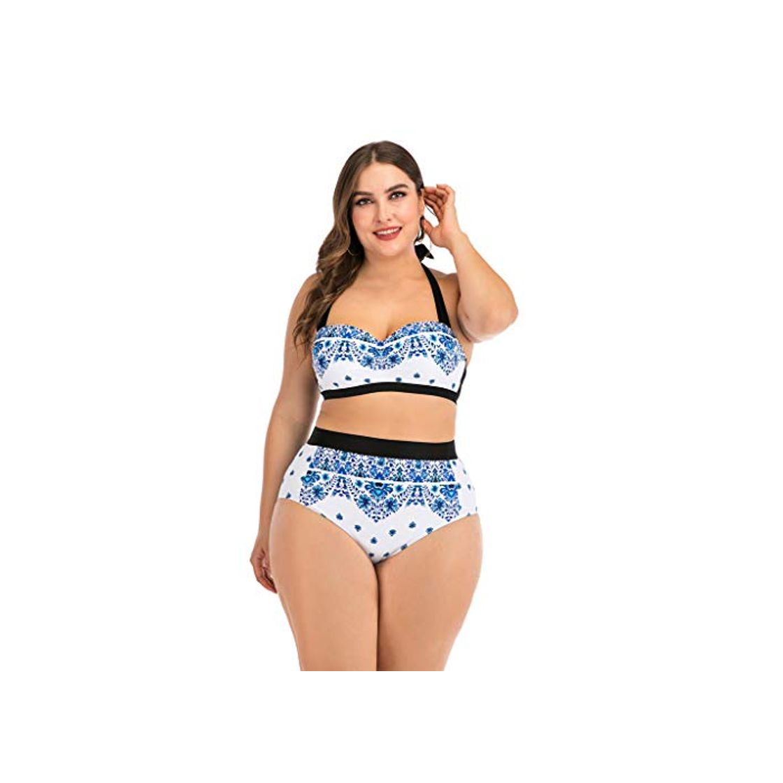 Fashion LANSKIRT Bikini Mujer Push Up Traje de Baño para Gorditas con Estampado