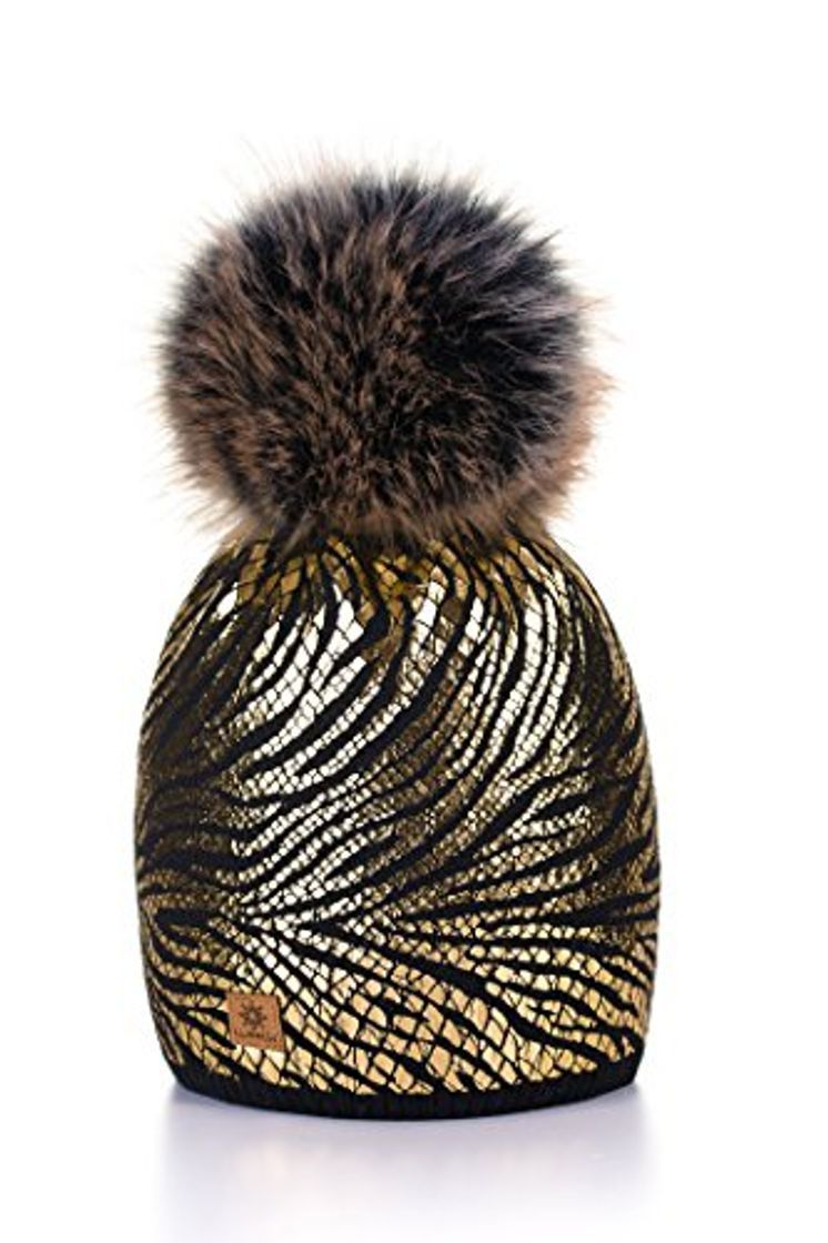 Producto Mujer Sombrero De Invierno Cristales Beanie Gran Pom Pom Gorro De Invierno