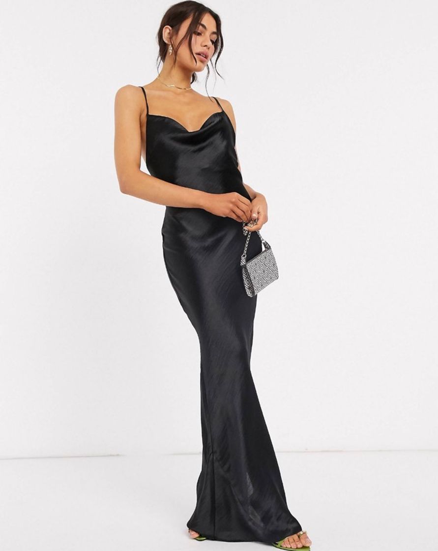 Vestido de satin preto