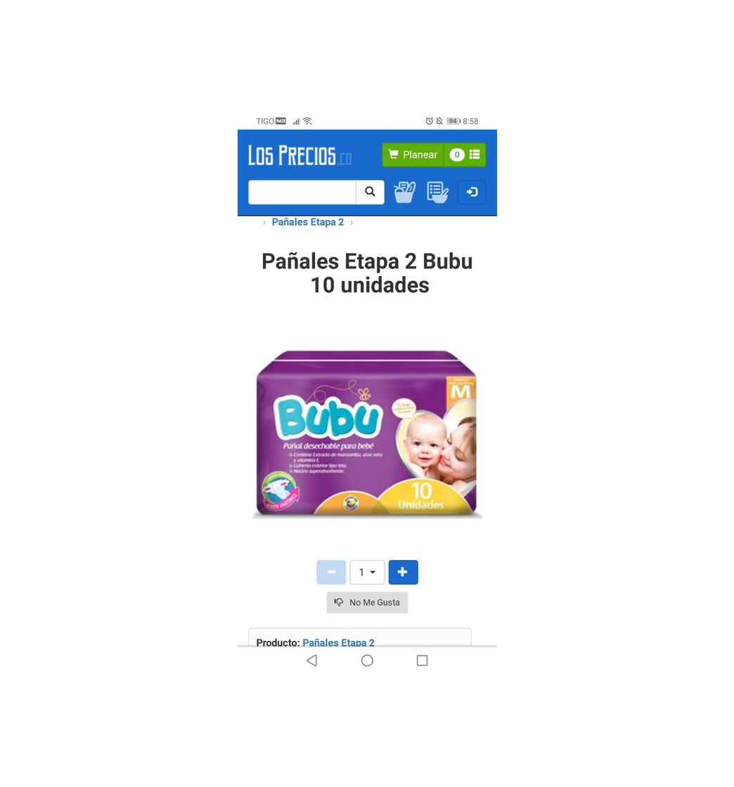 Product Pañales bubu 