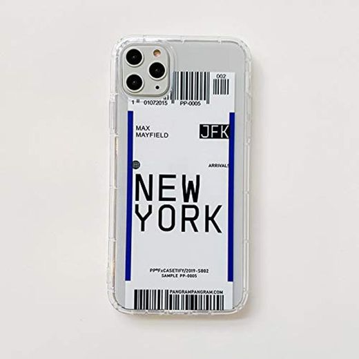Funda para teléfono FQSCX ins Funny Bar Label World ticke Funda para teléfono para iPhone 6 Plus 7 8 8plus 11 Pro X XS XR MAX   Funda Trasera de Silicona Suave TPU paraiphoneXS Newyork