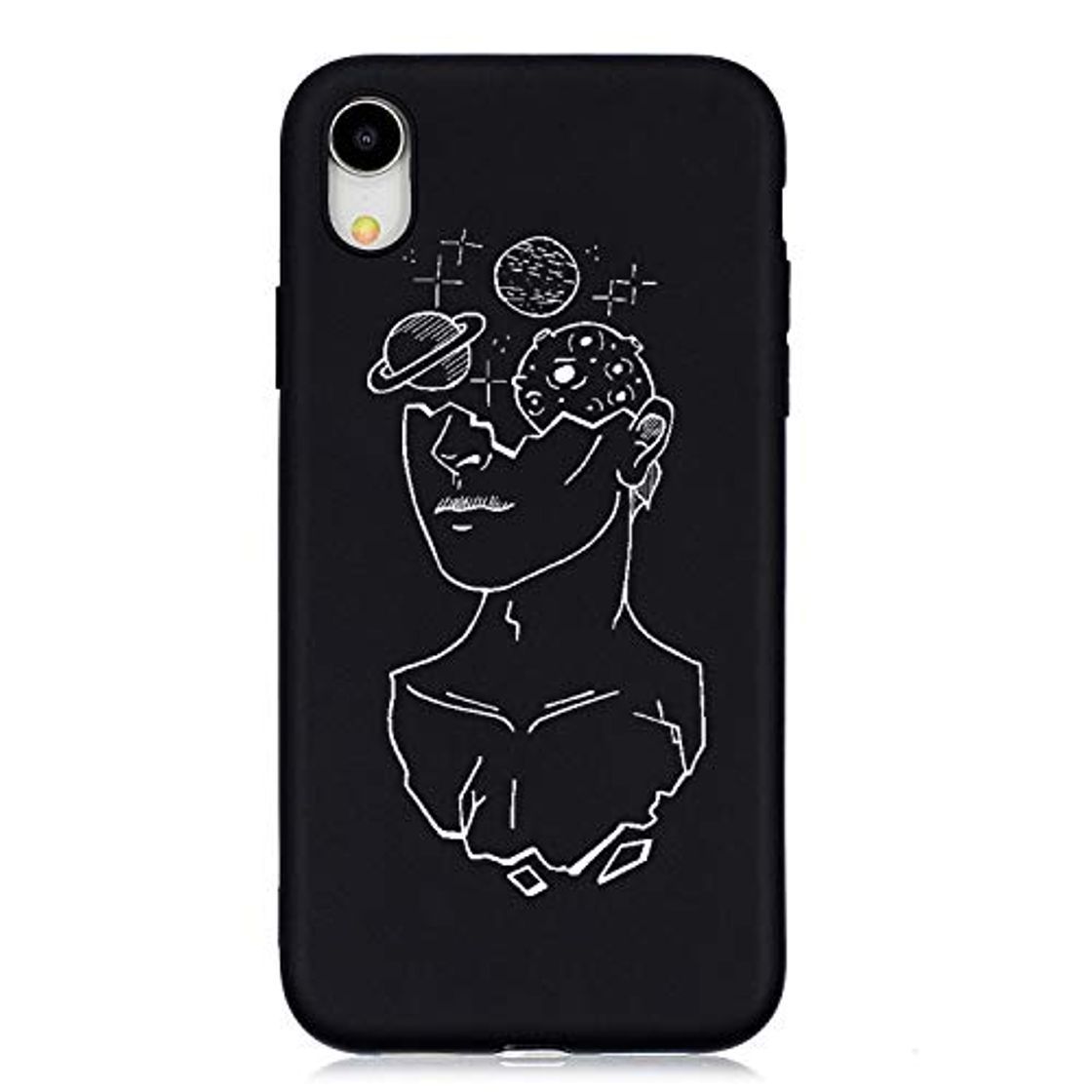 Product ChoosEU Compatible con Funda iPhone XR Silicona Negro Dibujos Creativa Carcasas para