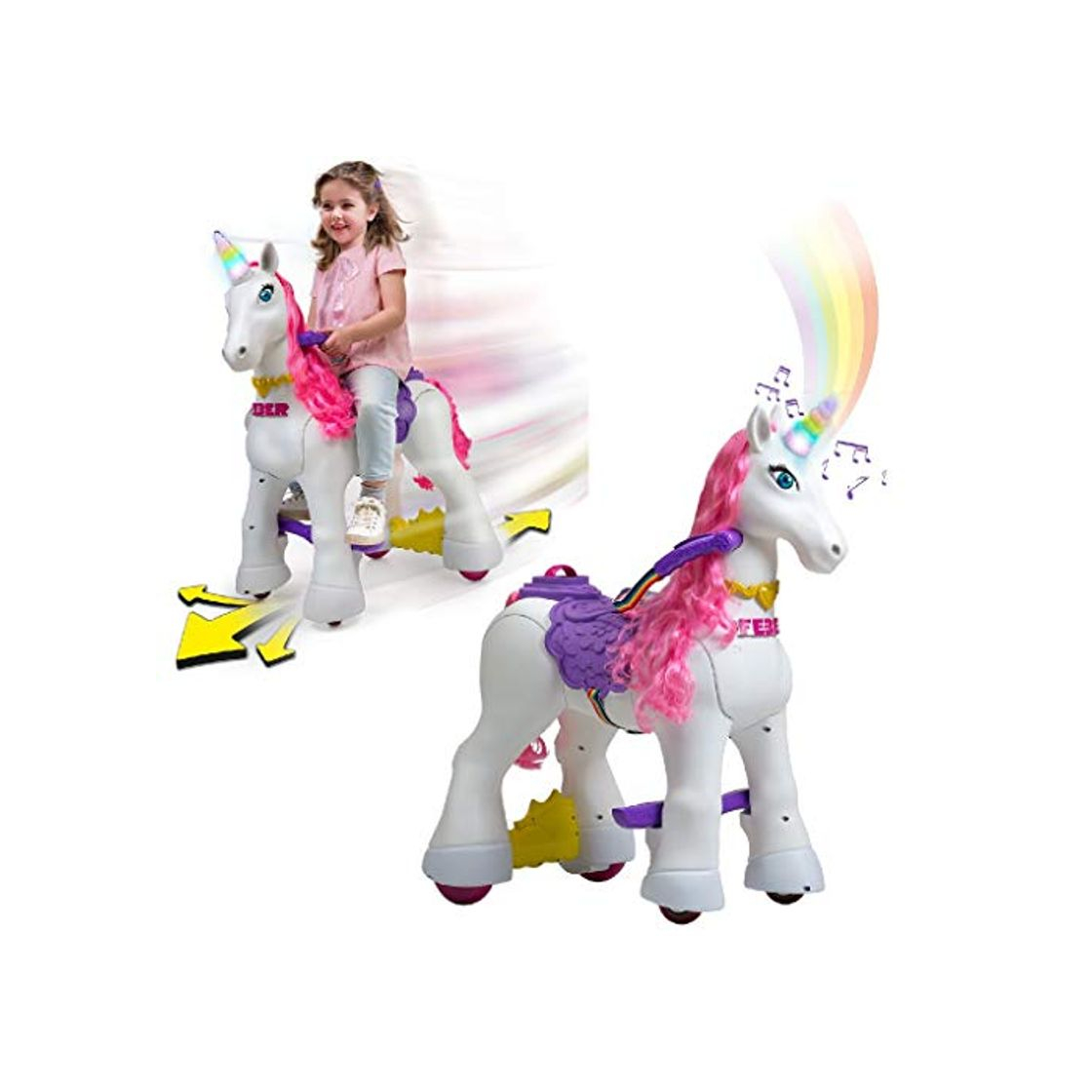 Producto FEBER - My Lovely Unicorn con Melena Rosa, Mascota electrónica y vehículo