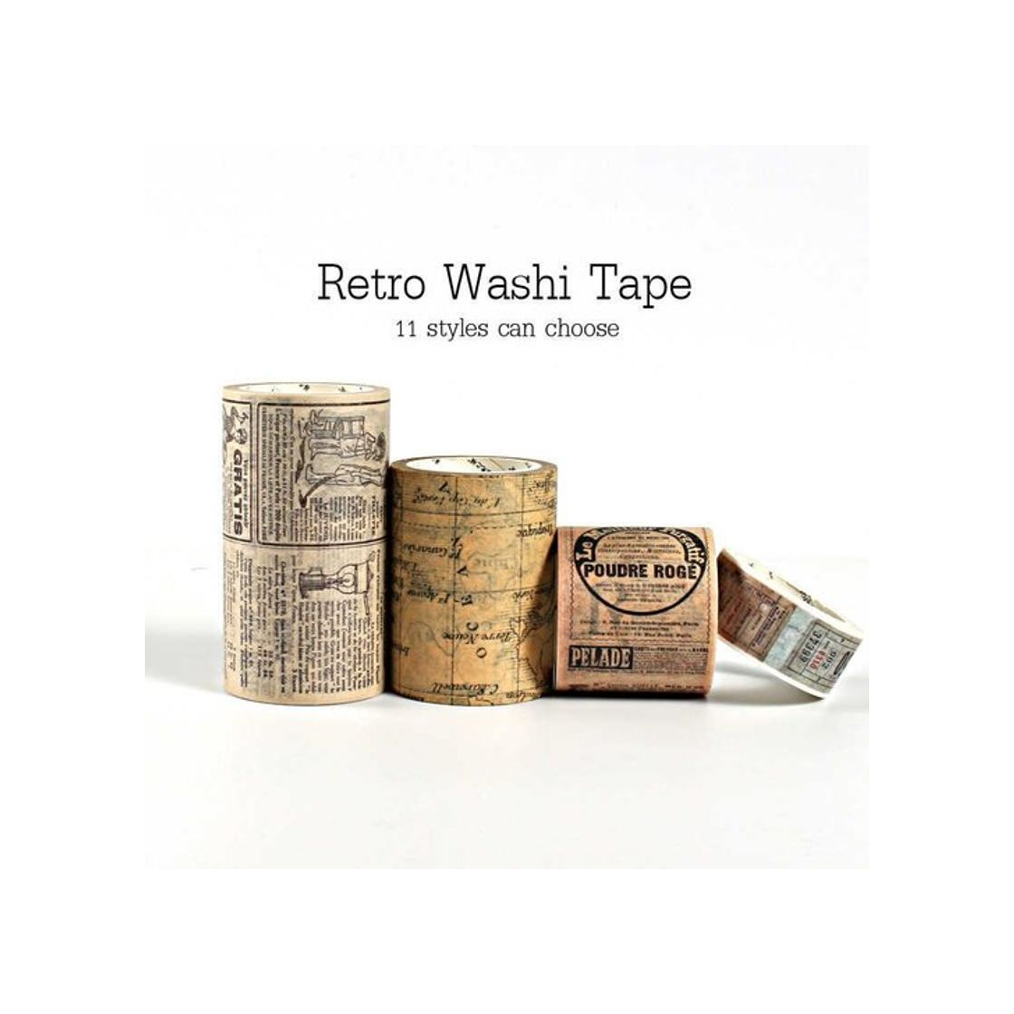 Product Retro Washi Tape set Vintage Decoration Scrapbooking Masking ...