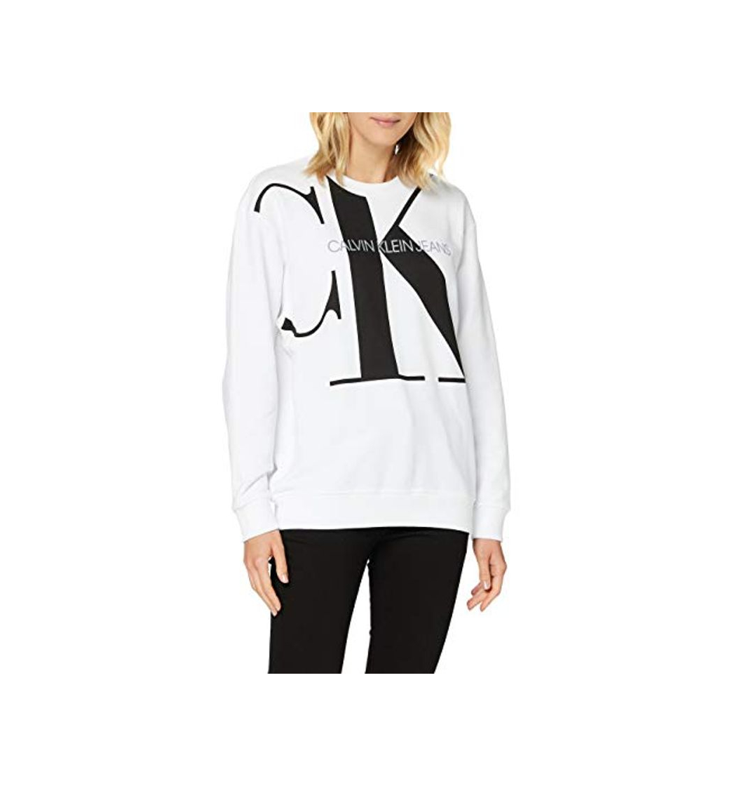 Fashion Calvin Klein Large CK Oversized Crew Neck Sudadera, Blanco