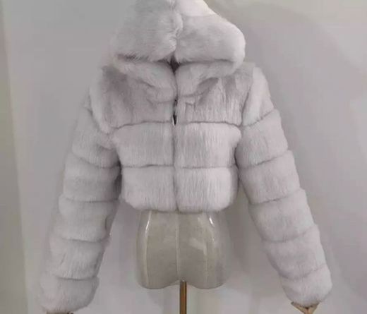ALI Faux fur croped hooded jacket
