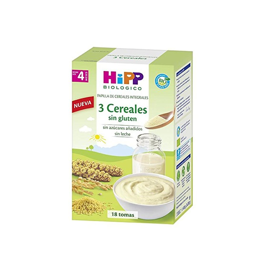 Product Papilla Biológica 3 Cereales sin gluten 4M HiPP