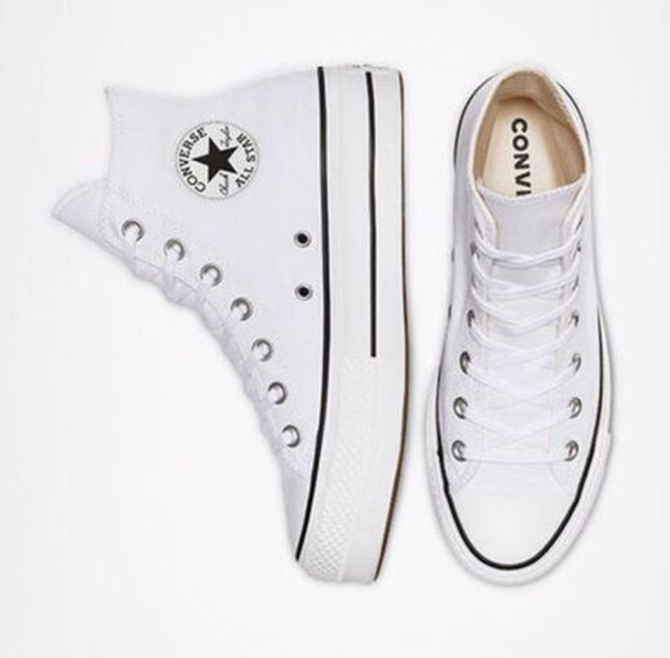 Fashion Converse Chuck Taylor CTAS Lift Hi, Zapatillas para Mujer, Blanco