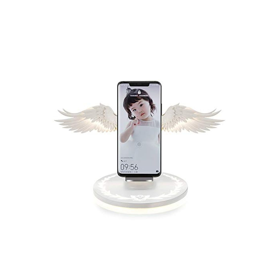 Products Angel Wings Charger,QI Fast Smart Wireless Charger Stand 10W Estación de Carga