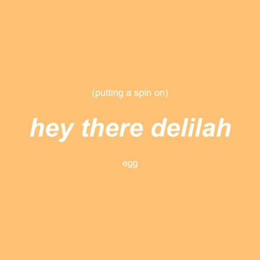 Putting a Spin on Hey There Delilah