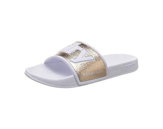 Superdry Eva 2.0 Pool Slide, Zapatos de Playa y Piscina Mujer, Dorado