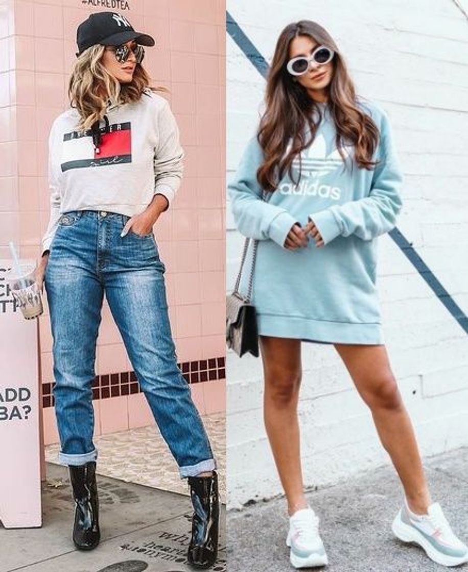 Moda Looks inspiração com moletom