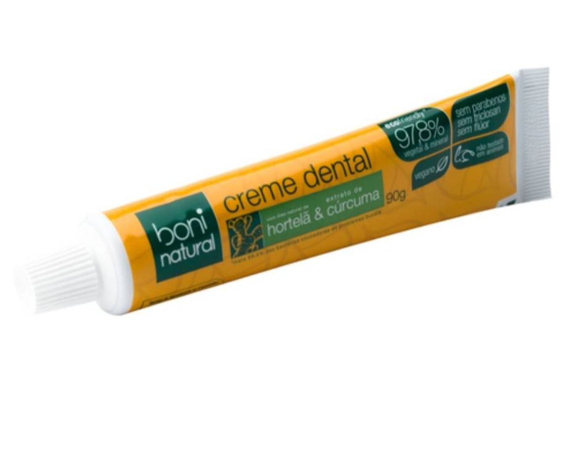 Moda Creme dental natural hortelã e cúrcuma